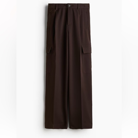 H&M Pants - H&M Women’s Wide leg Brown Cargo Pants Size 16 NWT